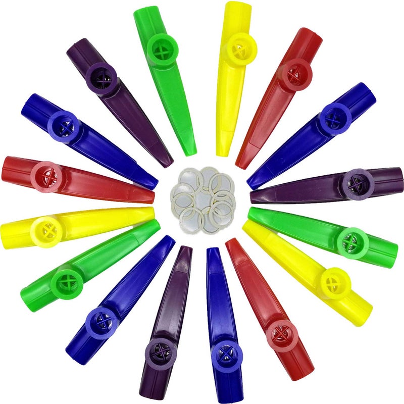 Fartime 16Pcs Plastic Kazoos With 20Pcs Kazoo Flute Diaphragms,Musical Instruments,Good Gift for Kids,A Good Companion for Ukulele, Violin, Guitar,Piano Keyboard. - Image 5
